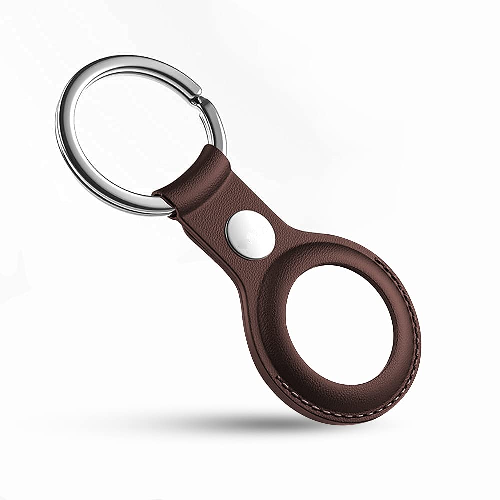 GadgetBite Portable Protective Case Anti-Scratch Cover with Keychain Compatible with AirTags 2021[Airtags Not Included]-Dark Brown-image-28