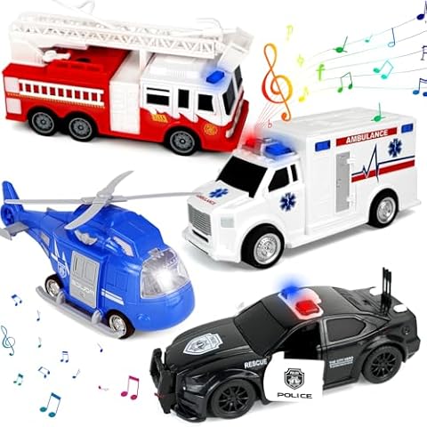 CORPER TOYS Friction Emergency Vehicles Set Cover