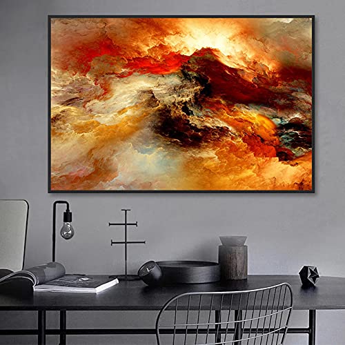 Toile nuage abstrait coloré 35x50 cm pour salon d'art moderne