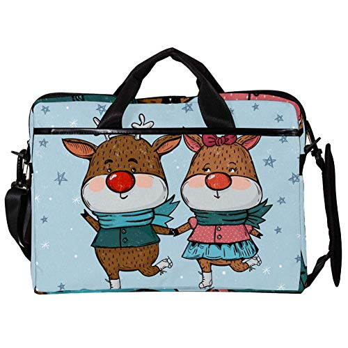 Bolso bandolera para portátil de 15,4" con correa ajustable y estampado invernal