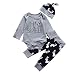 GRNSHTS Baby Boys 2 Style Deer Print Pants Set Twins Brother Suit (70/0-6 Months, Little Brother)
