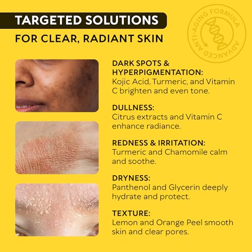 Turmeric Kojic Acid Cleansing Pads - Exfoliating Turmeric Pads for Face Dark Spots, Discoloration - Daily Skin Care for Men & Women - Natural Glow Facial Wash - Image 7