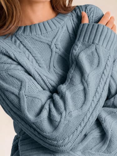 Image of Trendy Queen Women's Oversized Cable Knit Sweaters 2026 Fall Outfits | Quiet Luxury Style, Chunky Knit Texture, Winter Holiday Outfit, Easy Layering Piece, Fall Fashion Staple