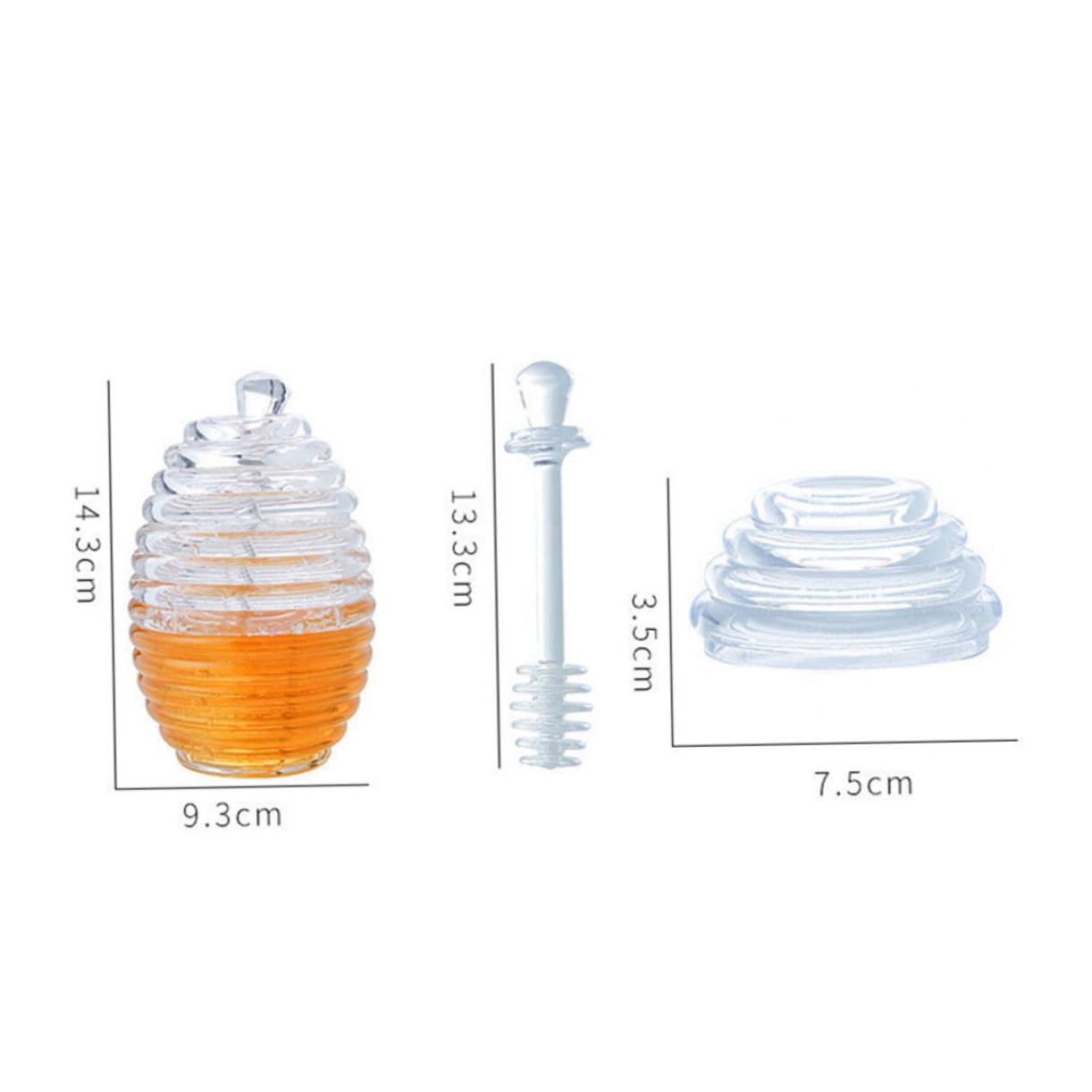 COLLBATH 1Set Kitchen Honey Storage Jar with Stirring Rod Honey Dispenser for Easy Identification for Home Bakery and Cafes Stylish Honey Container to