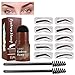 Sopracciglia Stencil Kit Timbro Forme per Sopracciglia Perfette Permanente, Waterproof Eyebrow Stamp Kit con 2 Pennello Sopracciglia e 10 Stampo per Sopracciglia, Colorazione Velocemente