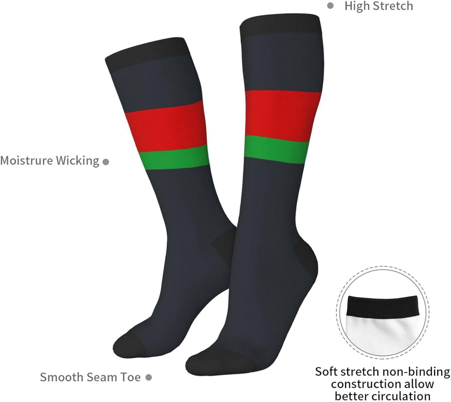 Flag Of Belarus Print Adult Socks, Elastic Stretch Socks,Soft Breathable For Daily Sports Casual Wear