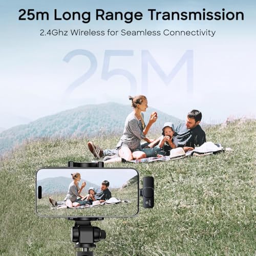 Image of pTron KWM-1 Omnidirectional Type C Wireless Microphone w /DSP Noise Cancellation, Plug & Play, 25m Wireless Range, Lapel Wireless Collar Mic for Video Recording, Supports Type C Android, iPhone (Onyx)