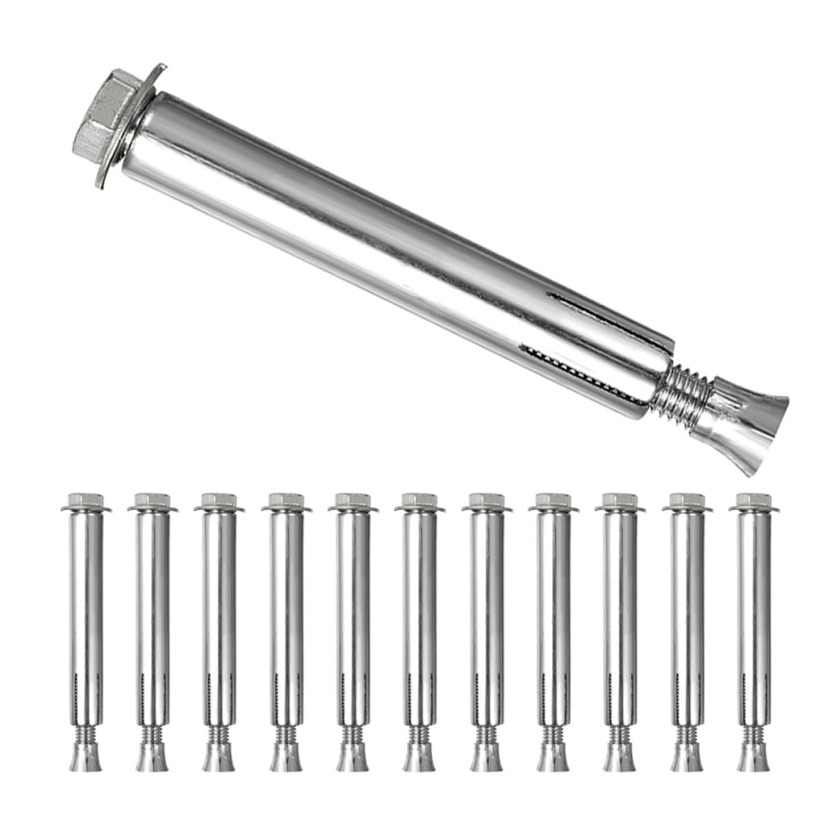 UPKOCH Vis D'expansion D'ancrage M8 pour Bosses de Vitesse, Lot de 12pcs en Fer Argenté, Structure Interne, Installation Rapide, Résistance à Forte Pression, pour Écoles et Allées