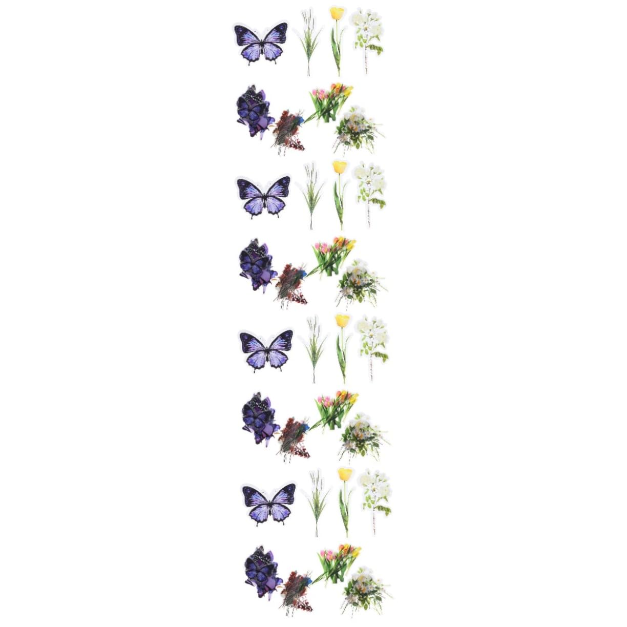 4 Stück Pakete Retro Pflanzen Aufkleber Wasserdichte Pet Blüten Sticker für Scrapbooking Diy Tagebuch Bastelprojekte pro Paket Selbstklebend Kinderfreundlich
