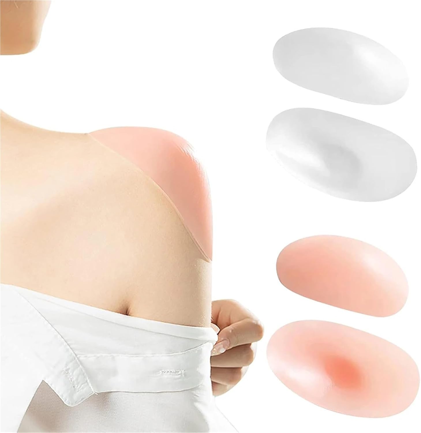 Hombreras para Ropa Mujer 10Pairs of Silicone Shoulder Pads that Instantly Transform Into Right Angled Shoulders, Invisible, Detachable, and Reusable(Silicone Transparent)