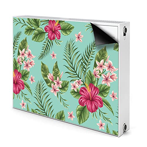 Cache radiateur magnétique 100x60 cm Decormat vert à motif fleurs - 2