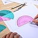 EBOOT 50 Pcs Math Protractors Plastic Protractor 180 Degrees, 4 Inches (Pink,Blue)