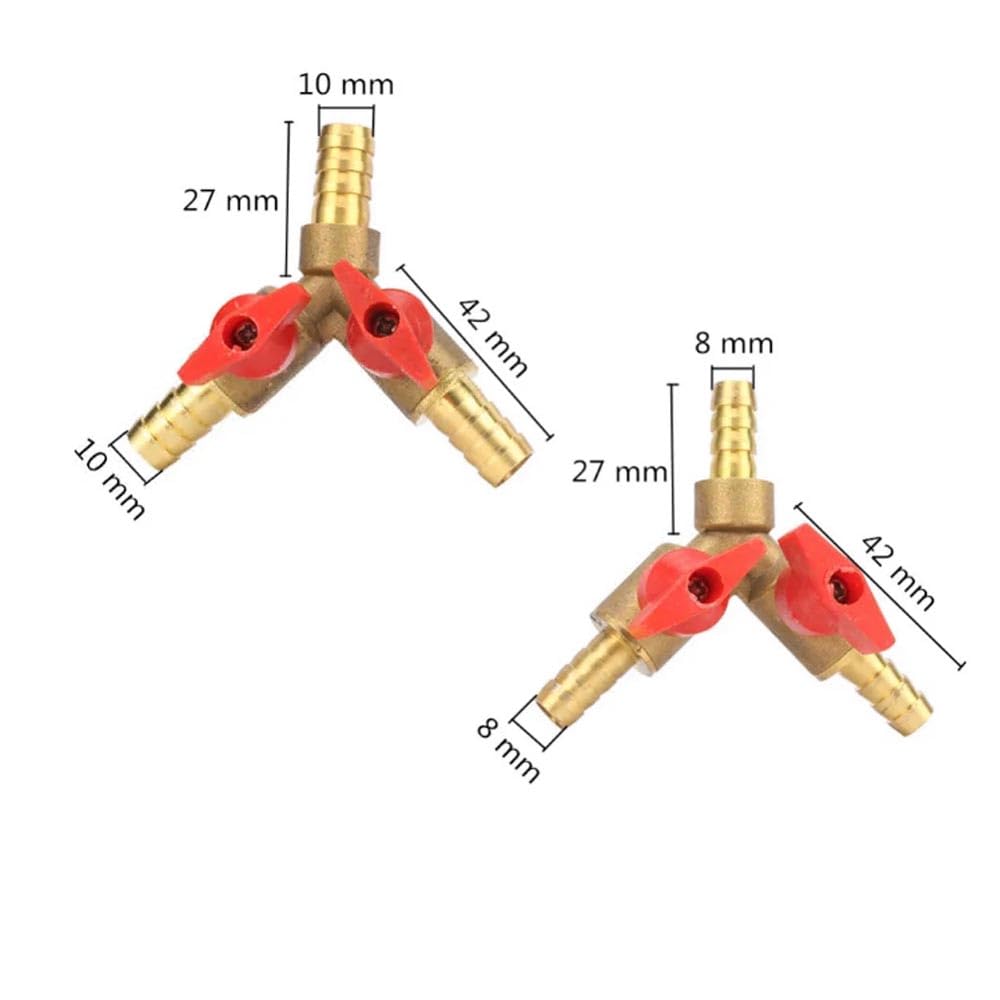 2 Pezzi Valvola A Sfera A 3 Vie In Ottone Da 8 Mm, Raccordo Per Valvola Di Intercettazione A 2 Vie A Forma Di Y 96415624