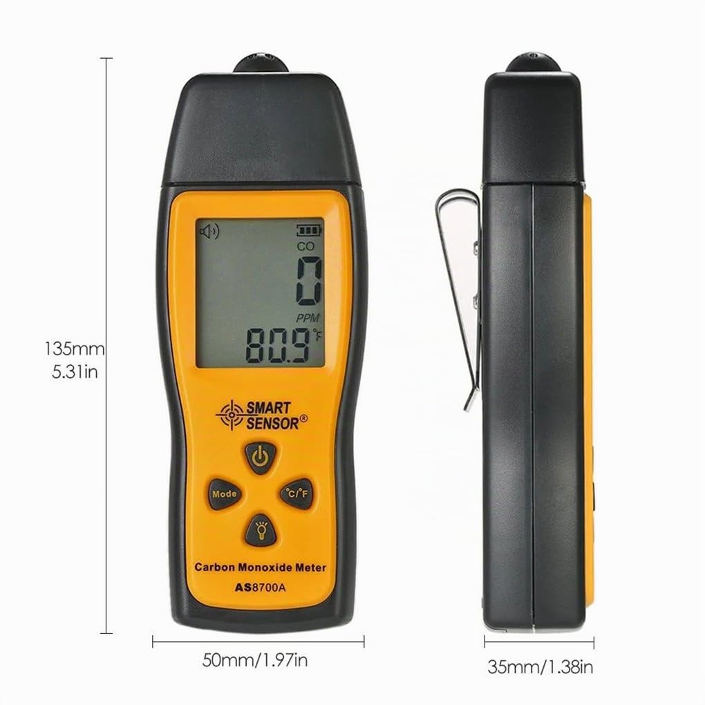 Misuratore di monossido di carbonio AS8700A, sensore intelligente, misuratore di CO, 1000 ppm, analizzatore di CO, rilevatore di monossido di carbonio, rilevatore digitale di perdite di CO