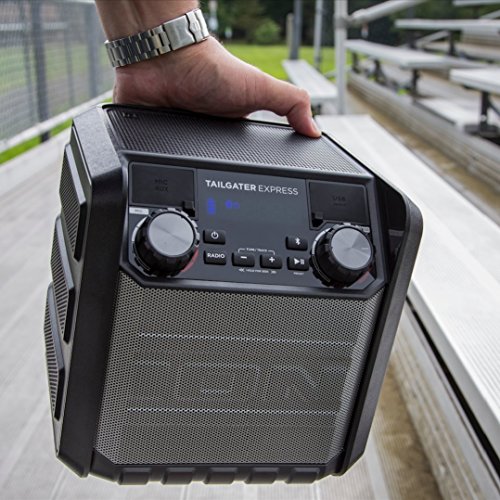 ION Audio Tailgater Express | Compact Water-Resistant Wireless Speaker System with AM/FM Radio & USB Charge Port (20W)