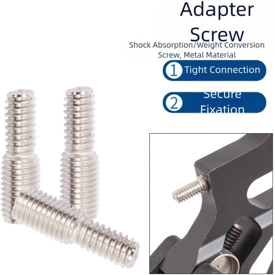 1/4-20 to 5/16-24 Screw Adapter Set, Metal Thread Converter for Bow Shock Absorber, 3 Pack