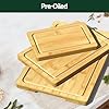 Zeawec 3-Piece Set Bamboo Cutting Board for Kitchen - Crack-Resistant Wood Chopping Boards with Deep Juice Grooves, Pre-Oiled Butcher Block for Meat, Vegetables & Cheese, Natural #5