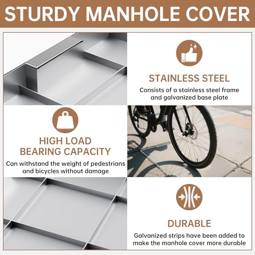 Image of 36x36 in Stainless Steel Invisible Manhole Cover with Handle