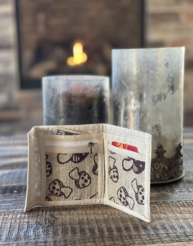 Asatre Hemp Bi-Fold Wallet - Mushroom Print3