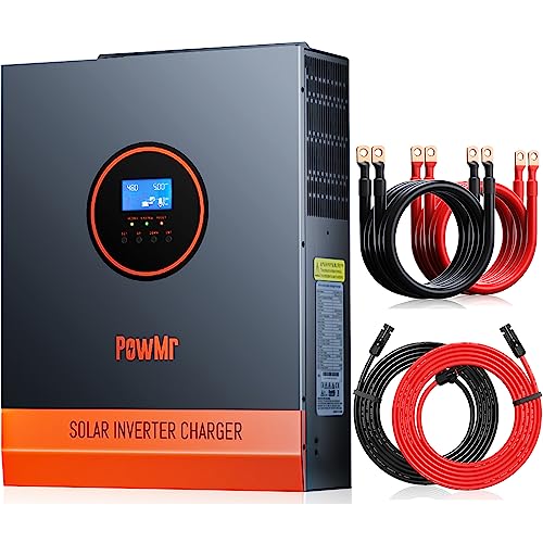 Image of 3000W Solar Inverter 24V Max.PV Input 4000W 450V Built-in 80A MPPT Controller & 10AWG Solar Cable 40Ft & 2 AWG Battery Cable 1 Ft 2 Pair