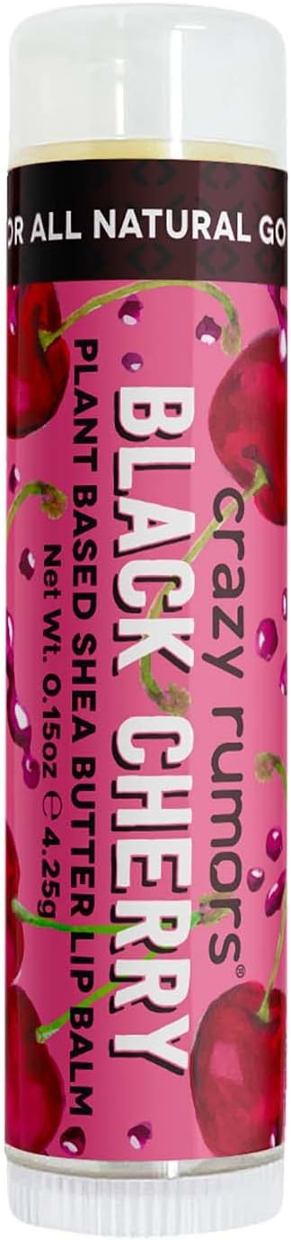 Black Cherry Shea Butter Soothing Lip Balm Stick for Dry Lips, 100% Natural and Vegan 4g