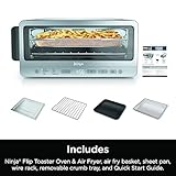 Ninja Flip Toaster Oven&Air Fryer, 8-in-1 Functionality, Flip Up&Away Capability for Storage Space, LargeCapacity, Air Fry Basket, SheetPan, Wire Rack&Removable Crumb Tray, Stainless,1800 watts, SP151