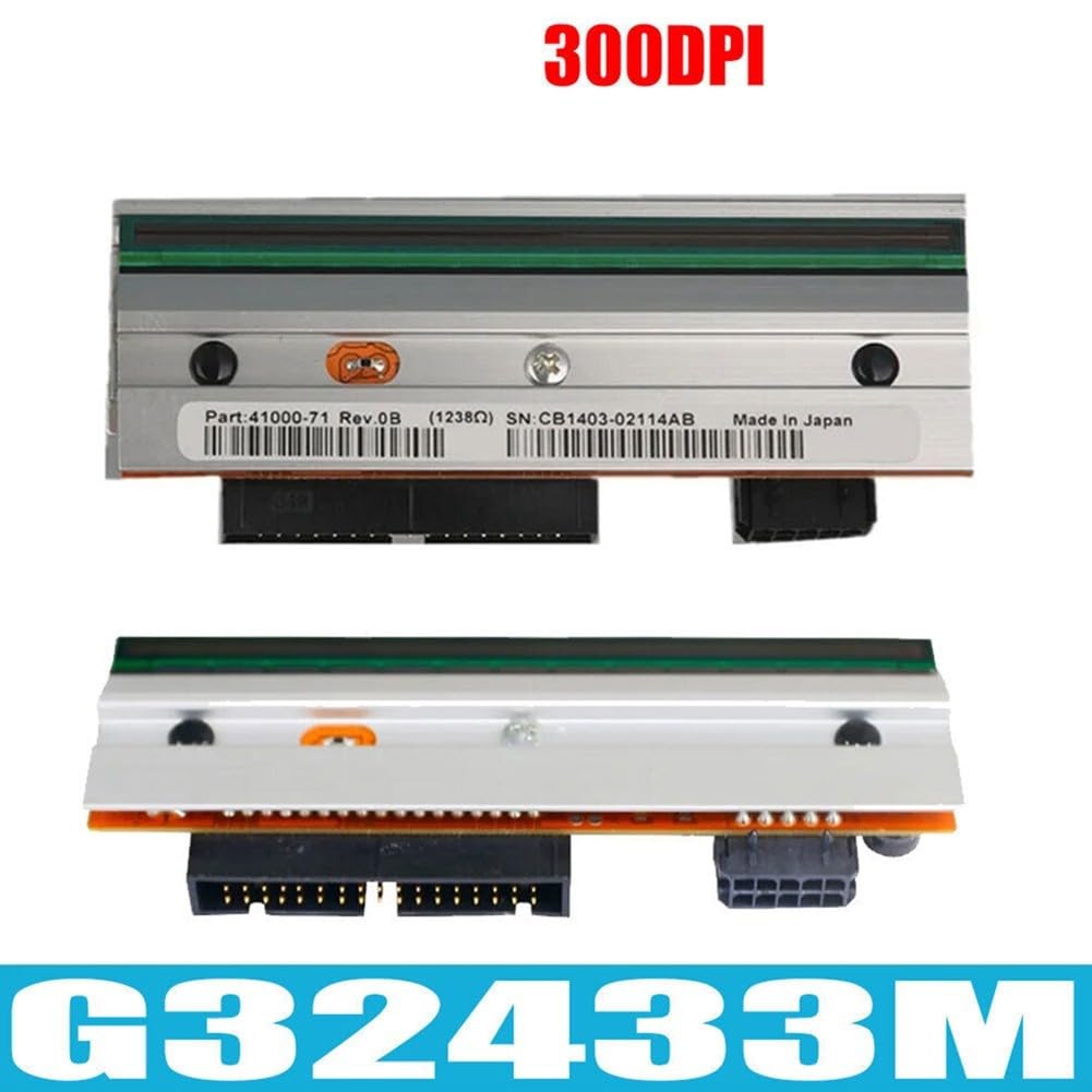 Zilimontt Thermodruckkopf 300dpi G32433M für Zebra 105SL PLUS Etikettendrucker, hochauflösendes Metalldruckkopf, Ersatzteil für industrielle Bürogeräte