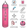 Punching Bag for Boxing Gloves MMA Training Muay Thai Fitness Banana Workout Kickboxing Grappling Karate Heavy Target Bag 4FT UNFILLED (Pink)