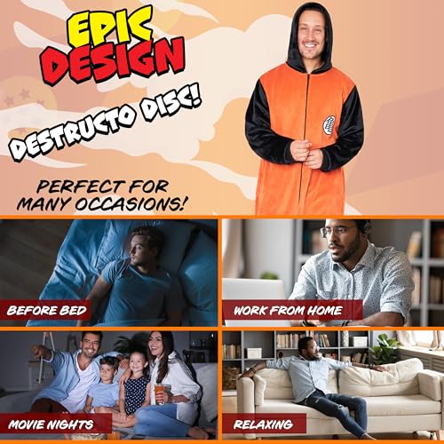 Dragon Ball Z One-Piece Pajamas for Men with Hood - Anime Gifts for Him4