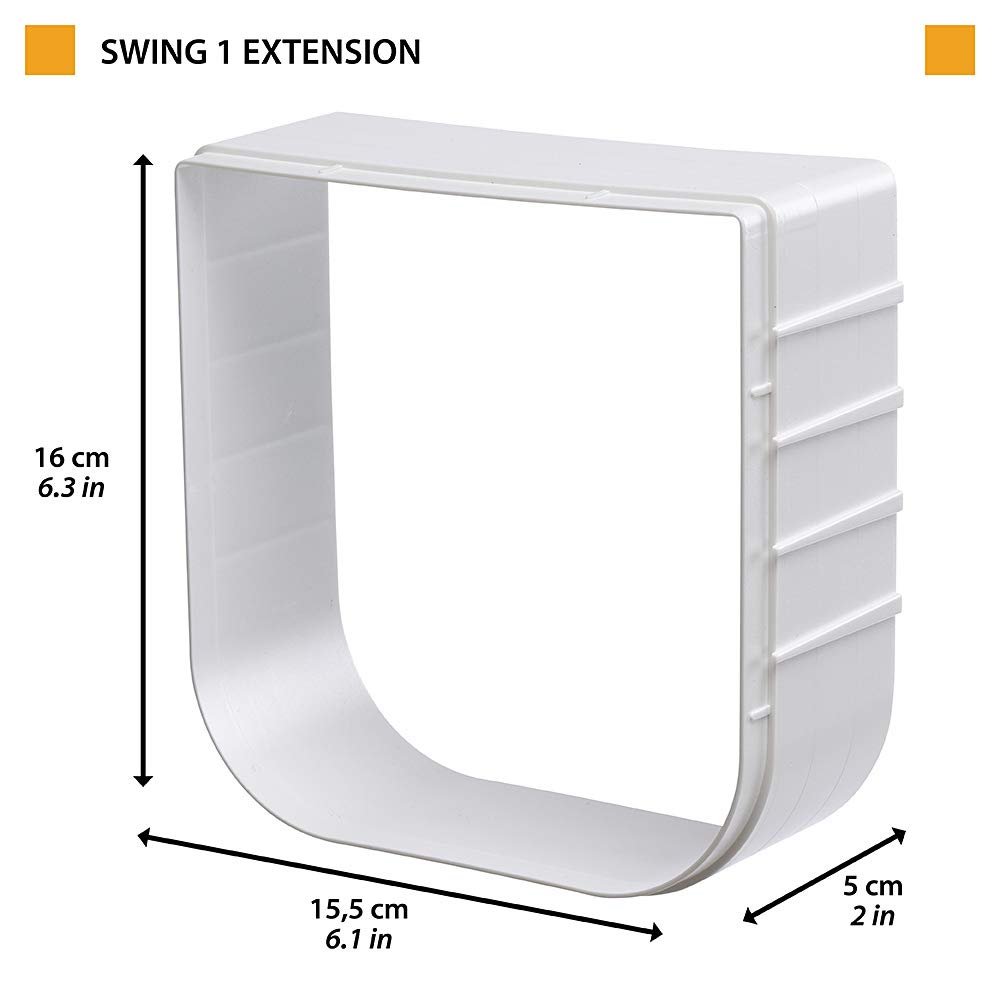 Ferplast Swing 1 przedłużenie tunelu przedłużającego do klapy dla kota 15,5 x 5 x wys. 16 cm – głębokość 5 cm, biały