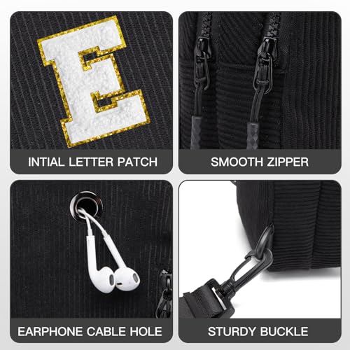 Image of Viverte Small Corduroy Sling Bag Initial Crossbody Bag Fanny Pack for Girls Personalized Birthday Gifts for Teen Girls Gifts