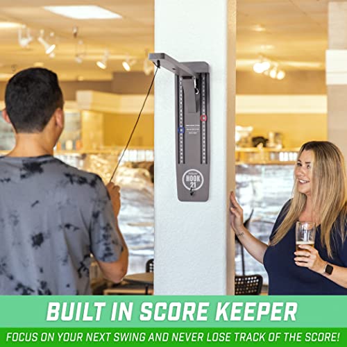 Image of GoSports Hook 21 Wall Mounted Ring Swing Game with Foldable Arm - Play Indoors or Outdoors