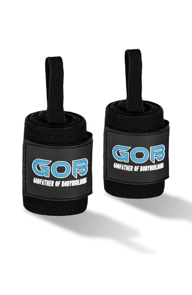 GODFATHER OF BODYBUILDING Wrist Wraps by Charles Glass – Moisture-Wicking Wrist Support with Secure Fit (Pair)