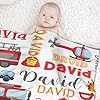 Personalized Fire Truck Baby Blanket,Firefighter Firetruck Custom Blanket for Boys Girls,Soft Customized Fire Truck Receiving Blanket,Best Gifts for Baby Shower/Birthday/Truck Car Lover 40"x50"(Kid) #2