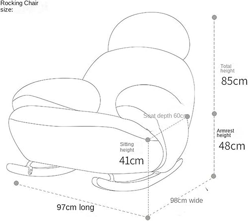 Miniatura 3 de SKIMT Cómodas sillas para dormitorio, mecedora blanca, reclinable, sofá perezoso para adultos, balcón, sala de estar, hogar, silla individual casual
