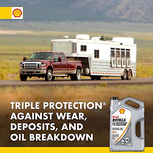 Shell Rotella T5 Synthetic Blend 15W-40 Diesel Engine Oil (1 Gallon, Single Pack) #TOP4