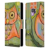 Head Case Designs sous Licence Officielle Wyanne Amour Timide Hibou Coque en Cuir à Portefeuille Compatible avec Samsung Galaxy S9