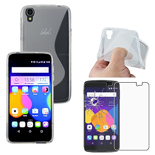 ebestStar - Coque Compatible avec Alcatel Idol 3 5.5 Etui Housse Silicone Gel TPU Souple Motif S-Line, Transparent + Film Protection écran Verre Trempé...