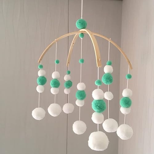 Miniatura 4 de Cuna de bebé móvil de madera, campanilla de viento, bola de fieltro, campana de cama colgante, decoración de guardería para niñas y niños,