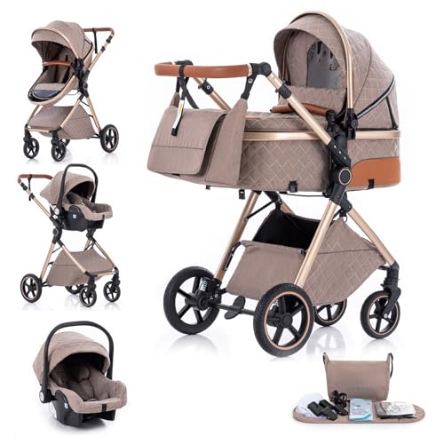 Gcarebb 3 in 1 Kinderwagen, Buggy Mit Auto Babyschale, Mit...
