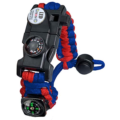 Bracciale Sopravvivenza Patriottico Paracord - Stati Uniti Bandiera