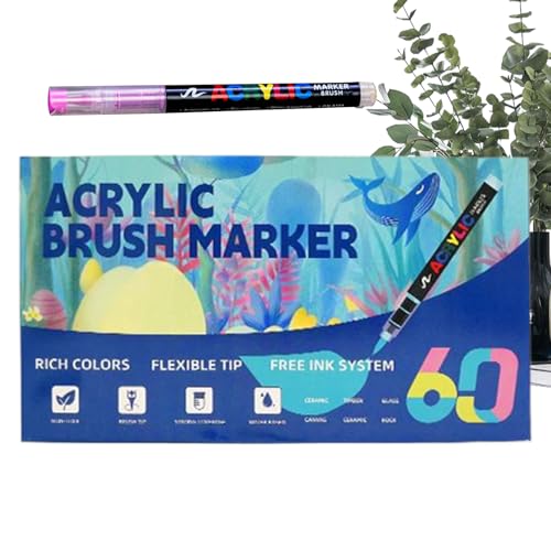 Feutres de peinture acrylique pointe souple marqueurs dessin loisirs créatifs