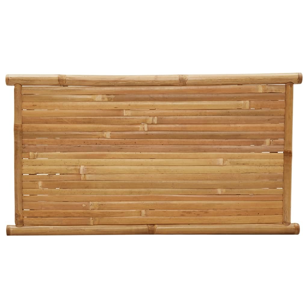 Mesa de Centro de Bambú con Almacenamiento, Mueble Auxiliar para Salón y Exterior, Mesa de Listones Ventilada para Interior y Terraza, Superficie Robusta y Material Duradero