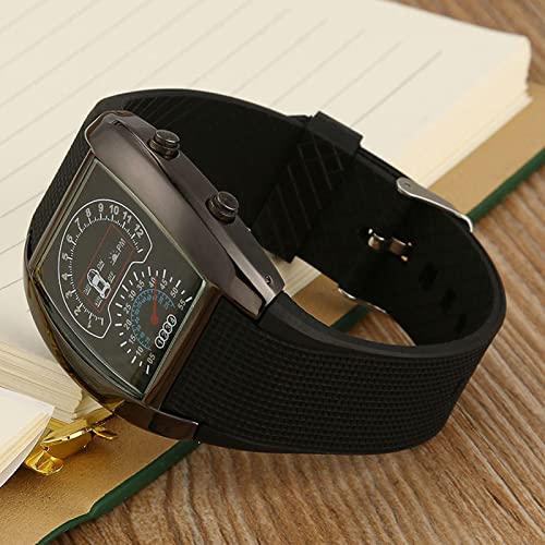 Men Led Aviation Pilot Speedometer Sports Car Meter Dial Digital Wrist Watch For Home, Friends, Family, School #TOP1