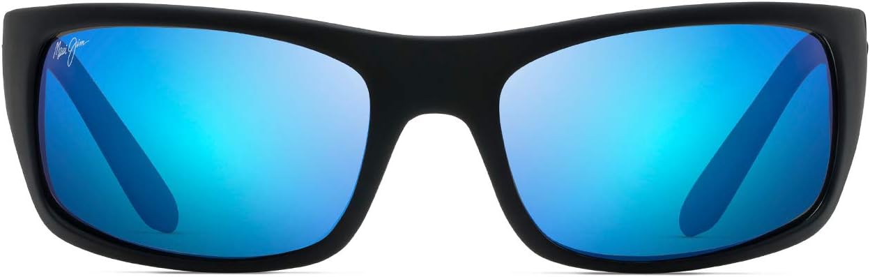 One Size, Matte Black/Blue Hawaii : Maui Jim Peahi Sunglasses