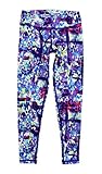 90 Degree by Reflex Kids - Girls Printed Leggings - Childrens Pants - Modern Picto Blue/Green Large (6X)