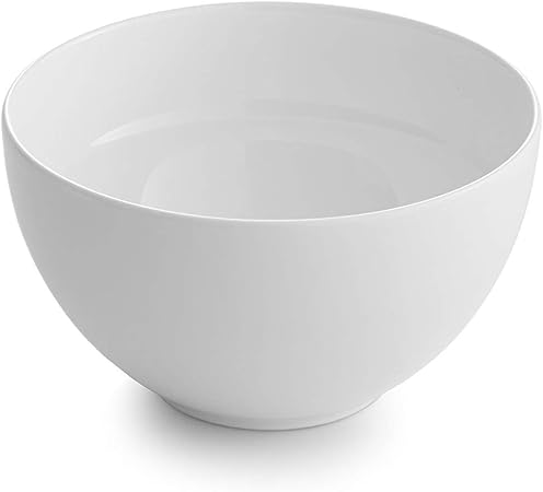 nambe Skye Collection All-Purpose Ceramic Bowl, White, Dishwasher & Microwave Safe, 5.75- inch, Bowl for Cereal, Soup, Rice, Pasta, Salad, and Oatmeal