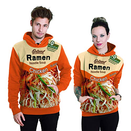Preisvergleich Produktbild DSHHF 3D Hoodie Langarm-Kapuzenpullover Mit Gourmet-Ramenmuster Und Digitaldruck