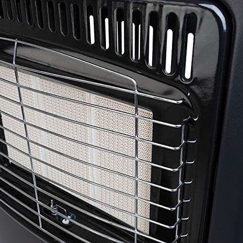 KESSER® 4200 Watt Keramik Gasheizer inkl. Gasdruckregler Gasschlauch - Gasheizofen, Heizstrahler Gasheizgerät, Infrarot Keramikbrenner , Butan- oder Propangasflaschen bis 15kg [Energieklasse A] Black - 3