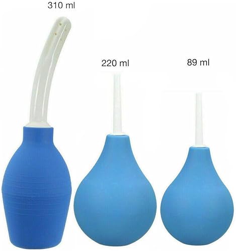 Miniatura 2 de Honeypleasures Trio Anal Douche Set 3 fl oz, 7 fl oz & 10.48 fl oz for Rectal Douching, Bulb Enema Colon Cleansing (Blue)